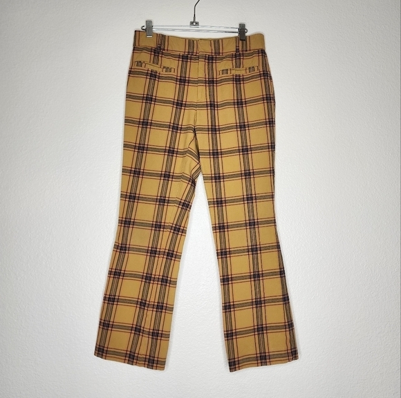Anthropologie The Essential Slim Kick Flare Plaid Pants 4 - Picture 2 of 6